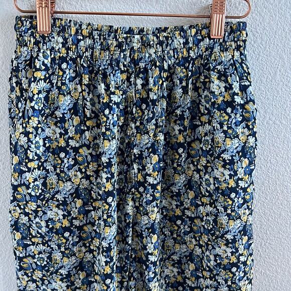 Vintage ESPRIT Floral Elastic Waist Rayon Cropped Pants Medium - Picture 4 of 7